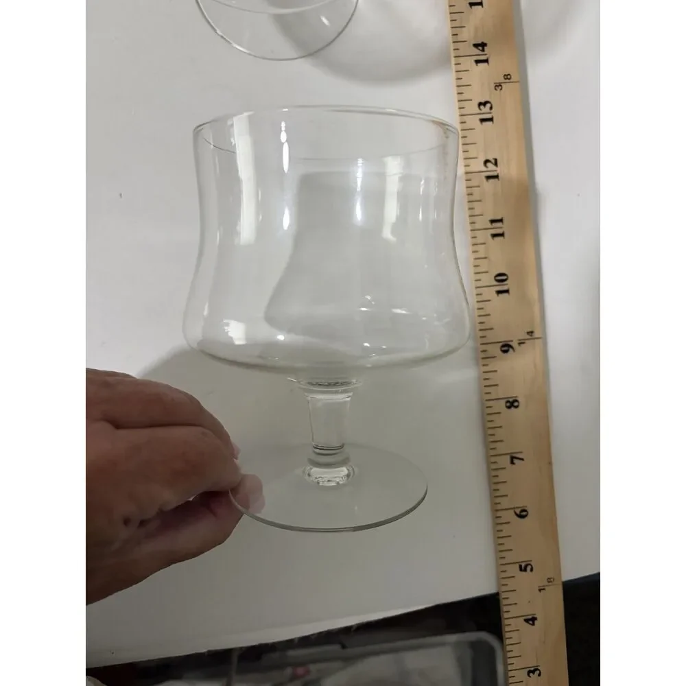 Vintage Clear Glass seafood cocktail stemmed glasses Set of 8